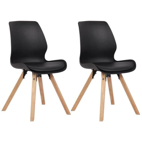 Matsalsstolar - Luna - Set om 2 - Skandinavisk design - Träpinnar - Svart