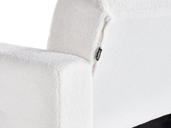 Chaiselong Hvid Boucle Daybed med Ryglæn Gæsteseng Multifunktionel Chaise med Splitback Sofa Moderne til Stuen med Sovefunktion