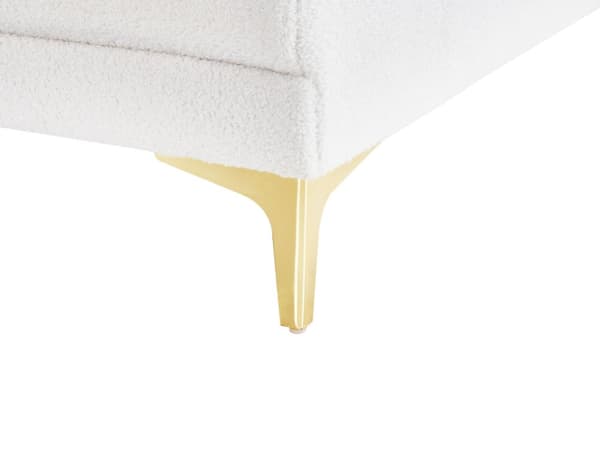 Chaiselong Hvid Boucle Daybed med Ryglæn Gæsteseng Multifunktionel Chaise med Splitback Sofa Moderne til Stuen med Sovefunktion