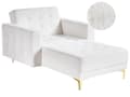 Miniatyrbillede 1 af 11: Chaiselong Hvid Boucle Daybed med Ryglæn Gæsteseng Multifunktionel Chaise med Splitback Sofa Moderne til Stuen med Sovefunktion