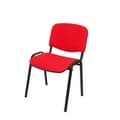 Miniatyrbild 1 av 2: Paket med 4 ergonomiska, stapelbara, mångsidiga, mångsidiga stolar med svart struktur, sits och rygg klädda i tyg