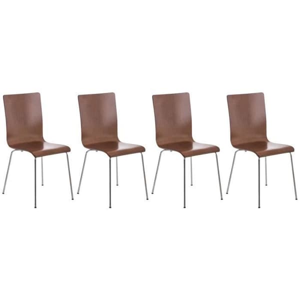 Besöksstolar Pepe i trä - CLP - Set om 4 - Brun - Modern design