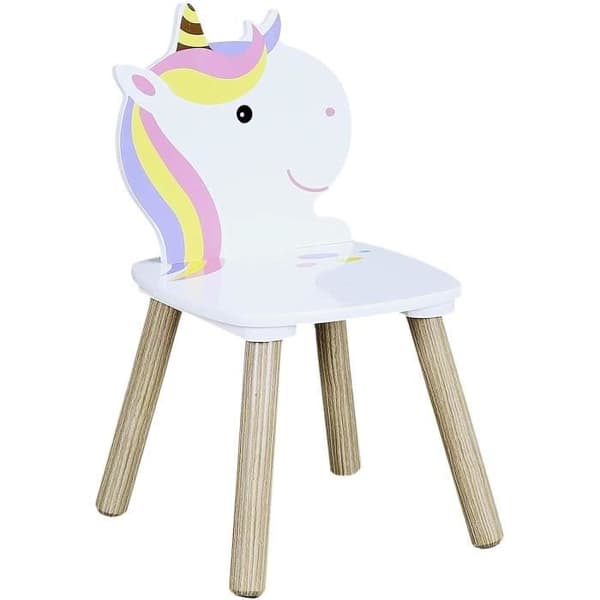 Bord och 2 barnstolar Enhörning Lily - Vit - Trä - 2-pack - Modern