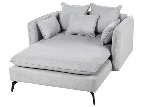 Schäslong Ljusgrå Klädsel Armstöd Kudde Ryggstöd Modern Design Symmetrisk Design Vardagsrum