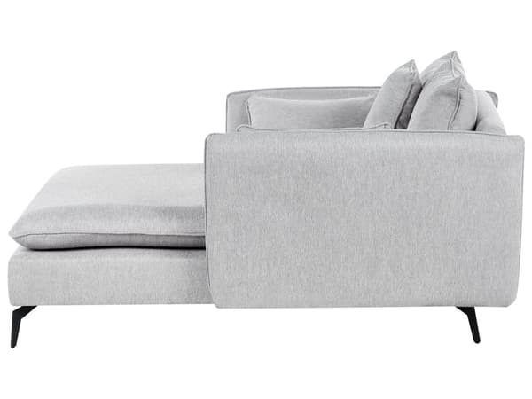 Schäslong Ljusgrå Klädsel Armstöd Kudde Ryggstöd Modern Design Symmetrisk Design Vardagsrum