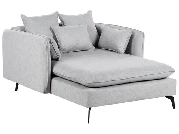 Schäslong Ljusgrå Klädsel Armstöd Kudde Ryggstöd Modern Design Symmetrisk Design Vardagsrum