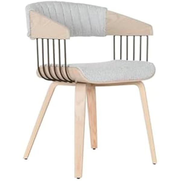 Matsalsstol - HOME ESPRIT - Grå - Polyester - Trä - 1 sits - Modern design
