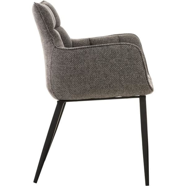 Stol - Tirana - Tyg - Matt svart metall eller Rostfritt stål - Bekväm - Nutida design