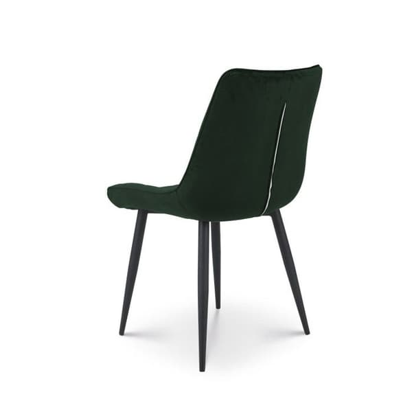 Modern Stol i Mörkgrön Sammet med Metallben