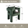 Miniatyrbild 3 av 6: Chenille Single Lounge Chair, Matstol med ihåliga armstöd, Vardagsrum, Matsal, Sovrum, Grön
