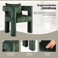 Miniatyrbild 4 av 6: Chenille Single Lounge Chair, Matstol med ihåliga armstöd, Vardagsrum, Matsal, Sovrum, Grön