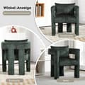 Miniatyrbild 6 av 6: Chenille Single Lounge Chair, Matstol med ihåliga armstöd, Vardagsrum, Matsal, Sovrum, Grön