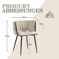 Miniatyrbild 2 av 6: Sammetsmatsalsstolar med guldmetallben, handvävd design och mjuka kuddar (set med 2)