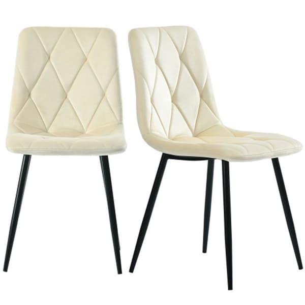 Matsalsstolar (4 st), Beige, Set med 4 designstolar med stoppning, Matsalsstolar i sammet