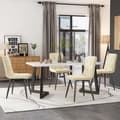 Miniatyrbild 2 av 4: Matsalsstolar (4 st), Beige, Set med 4 designstolar med stoppning, Matsalsstolar i sammet