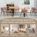 Miniatyrbild 5 av 6: Sammetsmatsalsstolar med guldmetallben, handvävd design och mjuka kuddar, rosa (set med 2)