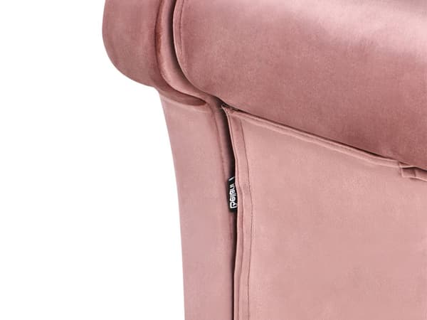 Chaiselong Lyserød Velour Sorte Træben 2 Personers Blød Polstret Hjørnesofa Daybed med Opbevaring Stue Retro Rygpuder Tilbehør Inspiration
