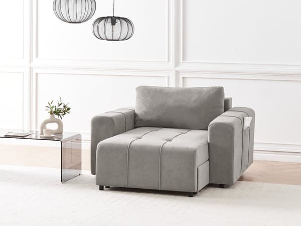 Chaiselong Lysegrå Polyester Daybed med Ryglæn Gæsteseng Multifunktionel Chaise med Opbevaring Sofa Moderne til Stuen