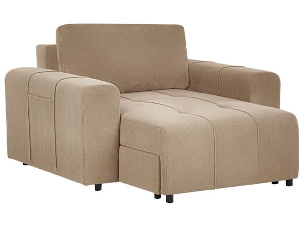 Chaiselong Brun Polyester Daybed med Ryglæn Gæsteseng Multifunktionel Chaise med Opbevaring Sofa Moderne til Stuen