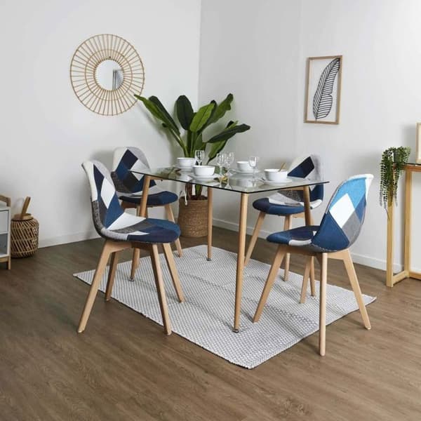 2-pack Patchwork-stolar - Blå