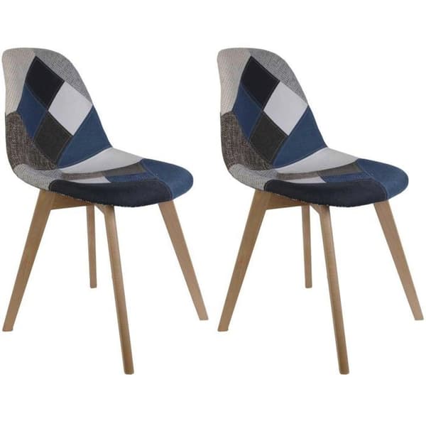 2-pack Patchwork-stolar - Blå