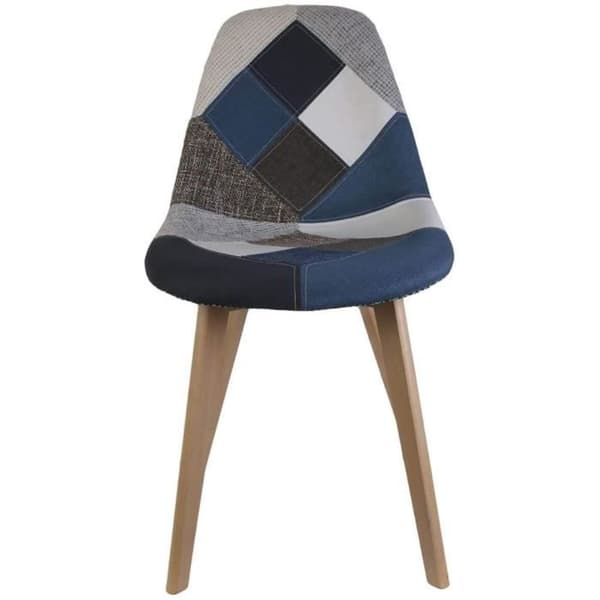 Damas - Set av 2 Stolar Patchwork Blå och Grå[444]