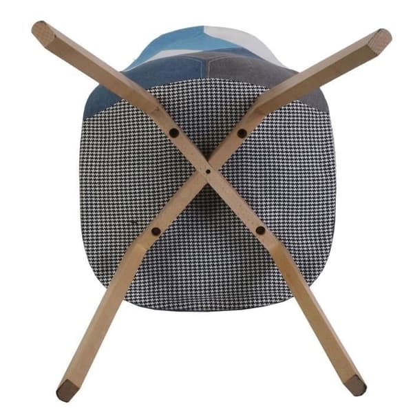 Patchworkstolar - LAPPARBETE - Set om 2 - Massivt trä - Blå - Modernt