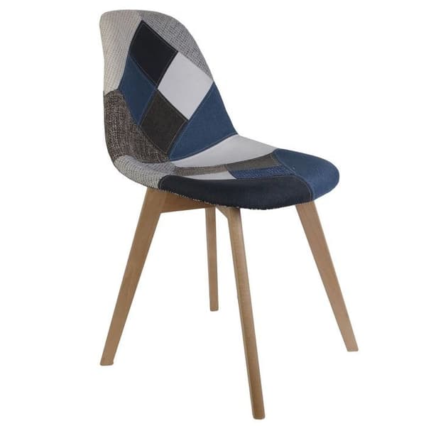 Paket med 4 Stolar Patchwork "Colmar" 85cm Blå - Paris Priser