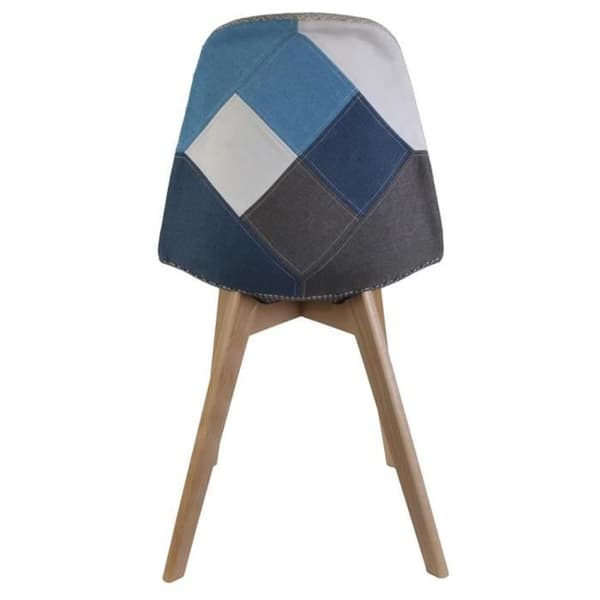 Set med 2 stolar i patchwork i blå-grå färg M2 A1-M2 - 55.5 x 41 x 85 cm