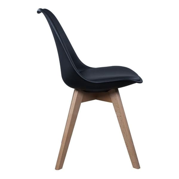 Ensemble de 4 chaises scandinaves "coquil" 81 cm noir - Paris Prix