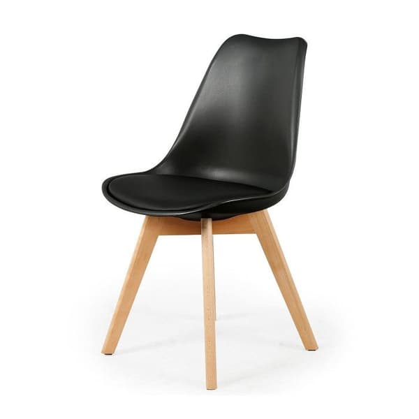 Ensemble de 4 chaises scandinaves "coquil" 81 cm noir - Paris Prix