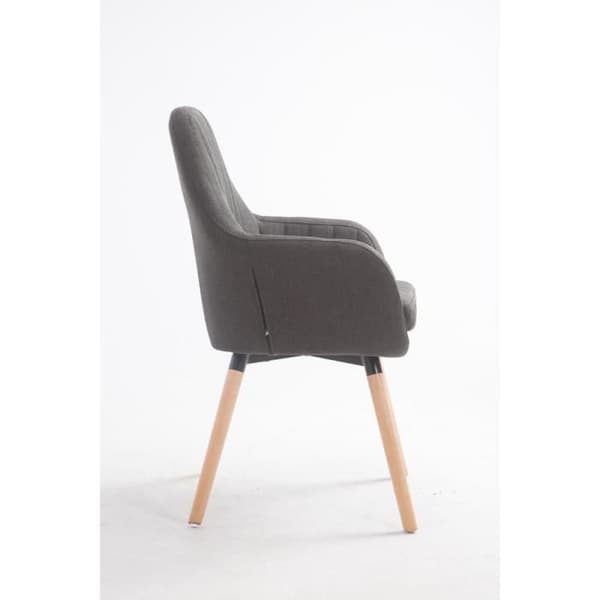 Matsalsstol - Florian - Mörkgrå Tyg - Massivt Trä - Retrodesign - Optimal Komfort