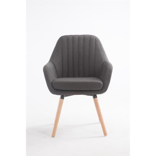 Matsalsstol - Florian - Mörkgrå Tyg - Massivt Trä - Retrodesign - Optimal Komfort
