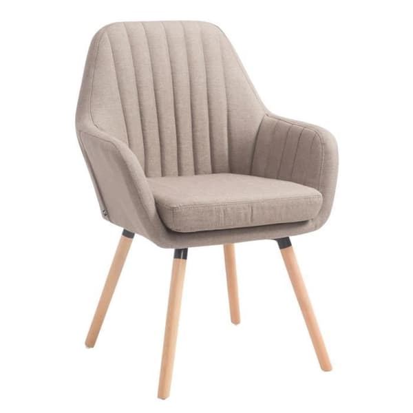 Retro Florian Matstol - CLP - Med armstöd - Tyg - Beige - Vintage