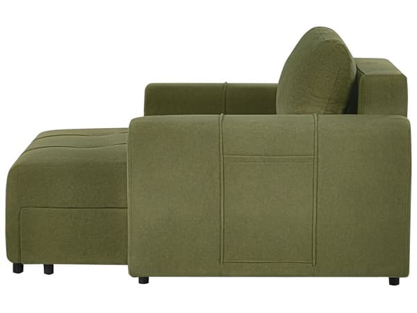 Chaiselong Grøn Polyester Daybed med Ryglæn Gæsteseng Multifunktionel Chaise med Opbevaring Sofa Moderne til Stuen