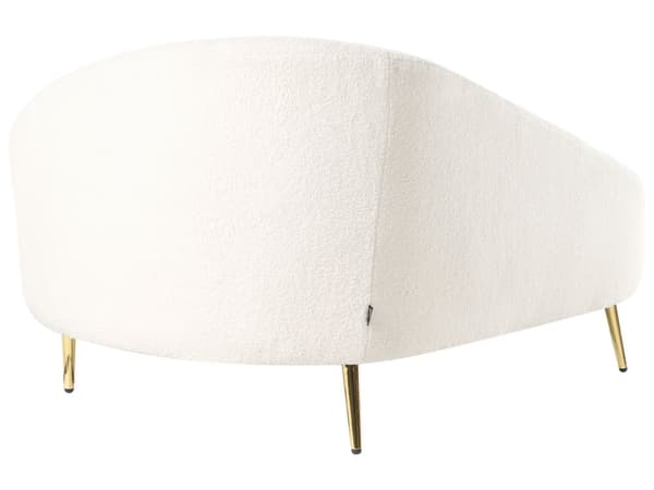 Chaiselong Off White Boucle Daybed med Ryglæn Gæsteseng Multifunktionel Chaise Højrevendt Sofa Moderne til Stuen
