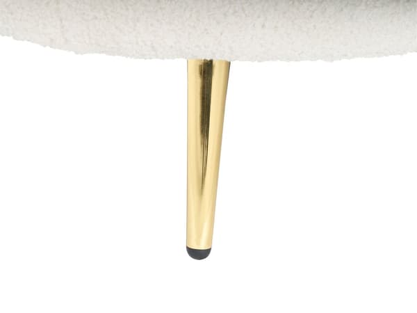 Chaiselong Off White Boucle Daybed med Ryglæn Gæsteseng Multifunktionel Chaise Højrevendt Sofa Moderne til Stuen