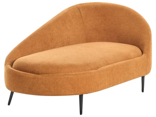 Chaiselong Orange Polyester Daybed med Ryglæn Gæsteseng Multifunktionel Chaise Højrevendt Sofa Moderne til Stuen
