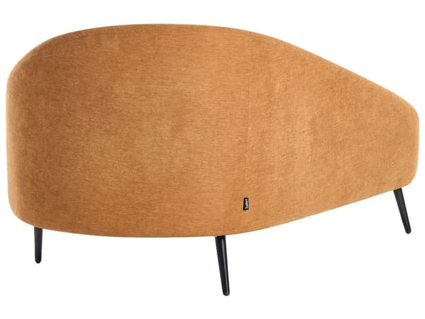 Chaiselong Orange Polyester Daybed med Ryglæn Gæsteseng Multifunktionel Chaise Højrevendt Sofa Moderne til Stuen