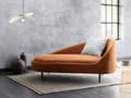 Miniatyrbillede 2 af 8: Chaiselong Orange Polyester Daybed med Ryglæn Gæsteseng Multifunktionel Chaise Højrevendt Sofa Moderne til Stuen