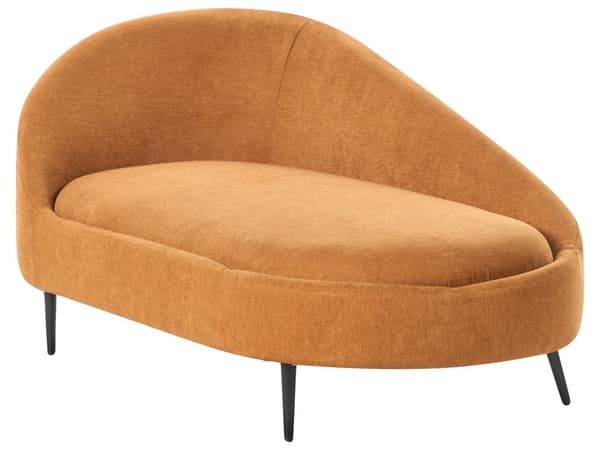 Chaiselong Orange Polyester Daybed med Ryglæn Gæsteseng Multifunktionel Chaise Venstrevendt Sofa Moderne til Stuen