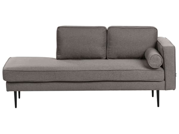 Sofa Chaiselong Brun Velour Sort Metalben Blød Hjørnesofa Daybed med Ryg Højrevendt Tilbehør Pude Stue Inspiration Glamour Eklektisk