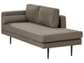 Miniatyrbillede 4 af 11: Sofa Chaiselong Brun Velour Sort Metalben Blød Hjørnesofa Daybed med Ryg Venstrevendt Tilbehør Pude Stue Inspiration Glamour Eklektisk