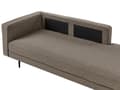 Miniatyrbillede 9 af 11: Sofa Chaiselong Brun Velour Sort Metalben Blød Hjørnesofa Daybed med Ryg Venstrevendt Tilbehør Pude Stue Inspiration Glamour Eklektisk