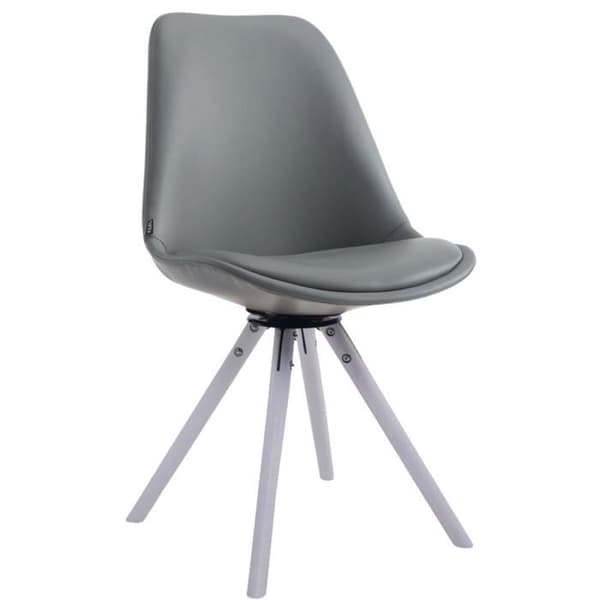 Matstol - Calais - Svensk design - Rotera - Syntetläder - Grå-Vit - Skandinavisk design