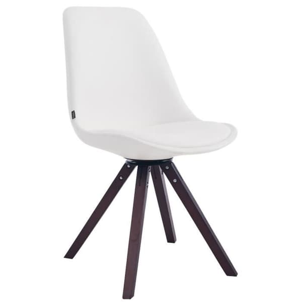 Svnärjande stol - Calais - Vit - Konstläder - Modernt design - 1 plats