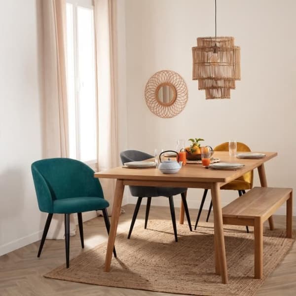 Fåtölj imitation ek "Céleste" i ribbade sammet Atmosphéra - Jade