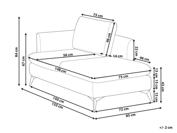 Chaiselong Lys Beige Polyester Daybed med Ryglæn Gæsteseng Multifunktionel Chaise Venstrevendt Sofa Moderne til Stuen