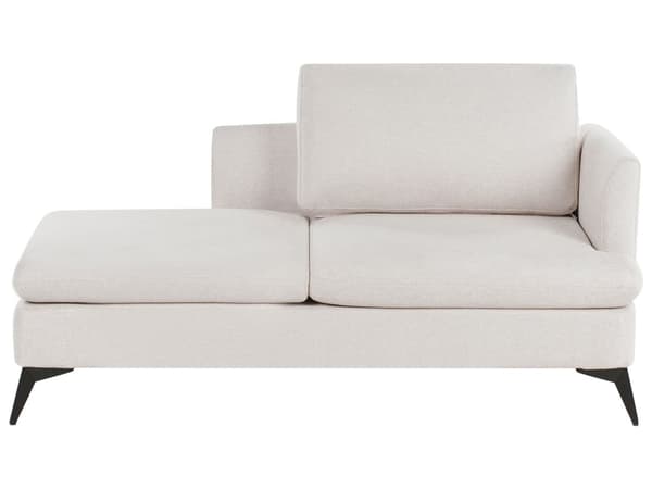 Chaiselong Lys Beige Polyester Daybed med Ryglæn Gæsteseng Multifunktionel Chaise Højrevendt Sofa Moderne til Stuen