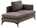 Miniatyrbillede 5 af 11: Chaiselong Brun Polyester Daybed med Ryglæn Gæsteseng Multifunktionel Chaise Højrevendt Sofa Moderne til Stuen